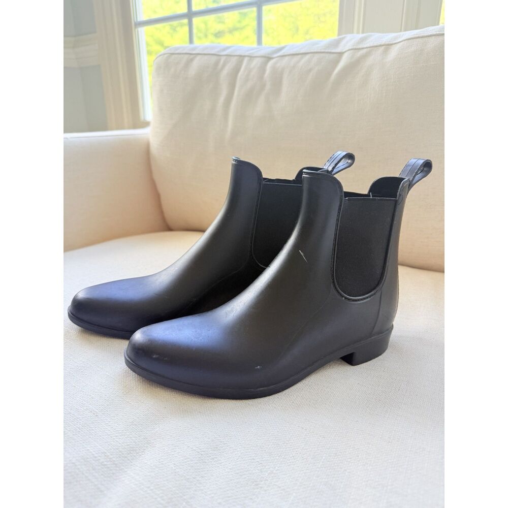 J Crew Mercantile Black Chelsea Rain Boots Women's Size 8
